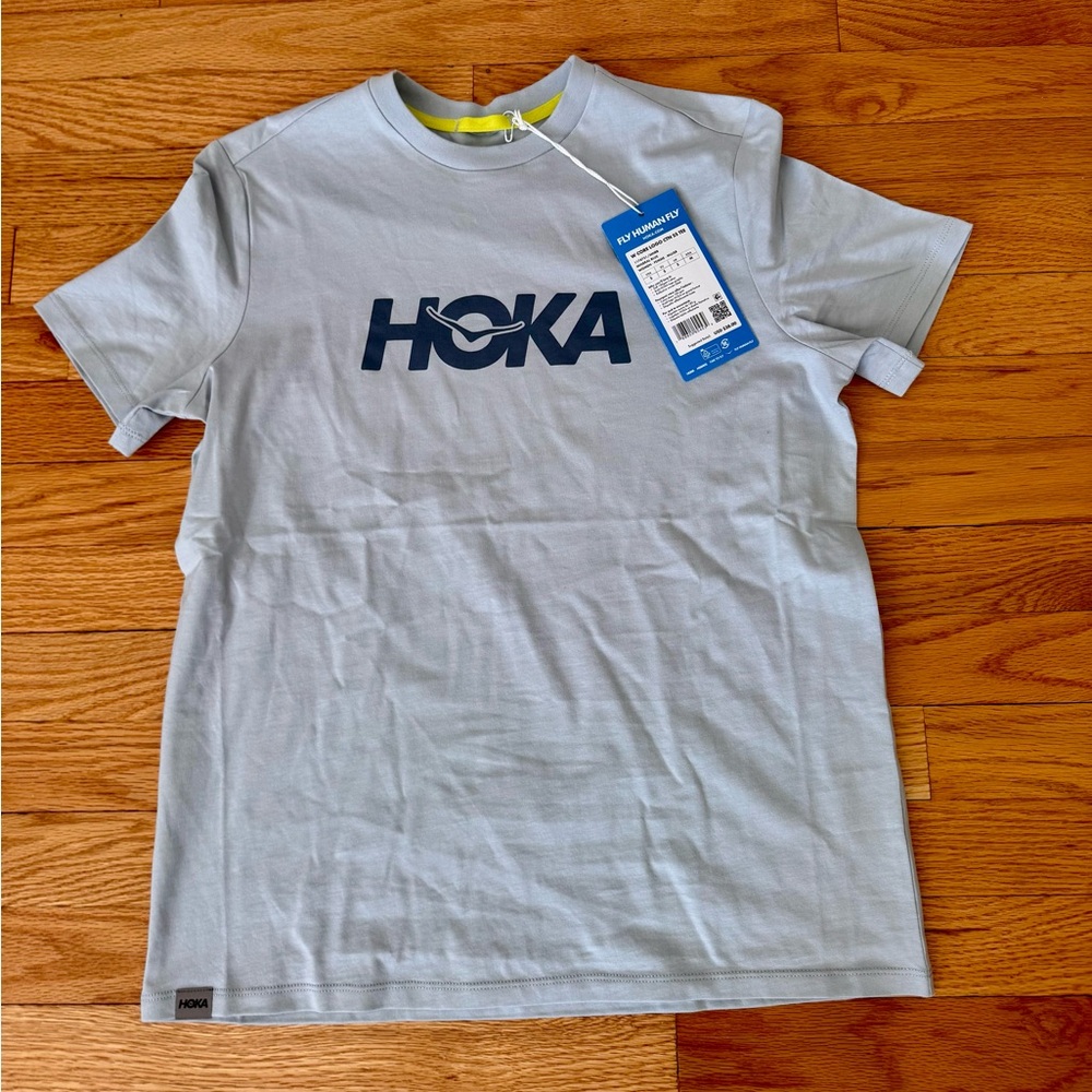 Hoka Core Logo CTN Short Sleeve Tee- Mineral Blue- Small- New